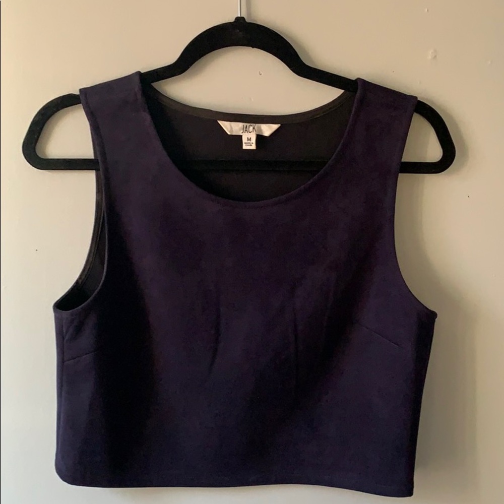 JACK by BB Dakota Faux Suede Navy Crop Top